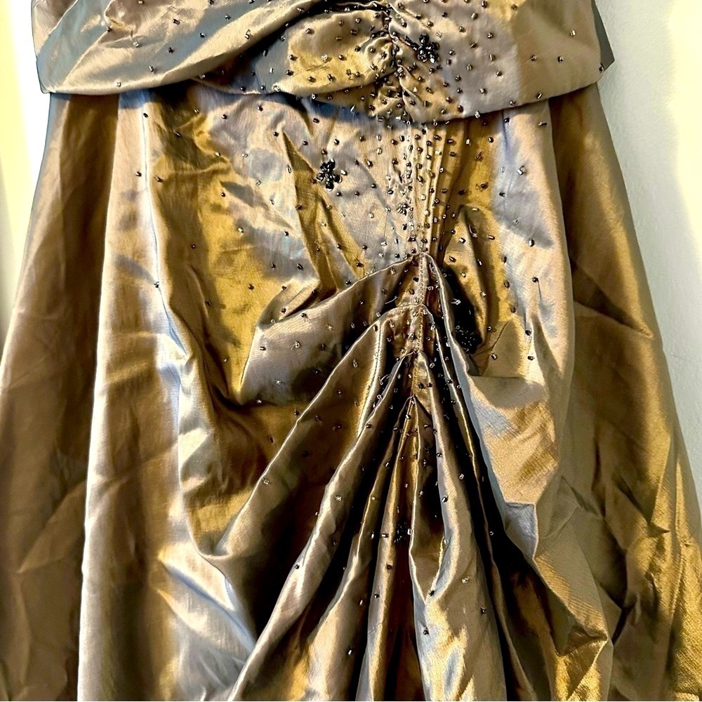 Bicici Strapless Formal Gown Full Skirt Strapless Bronze - Picture 3 of 7